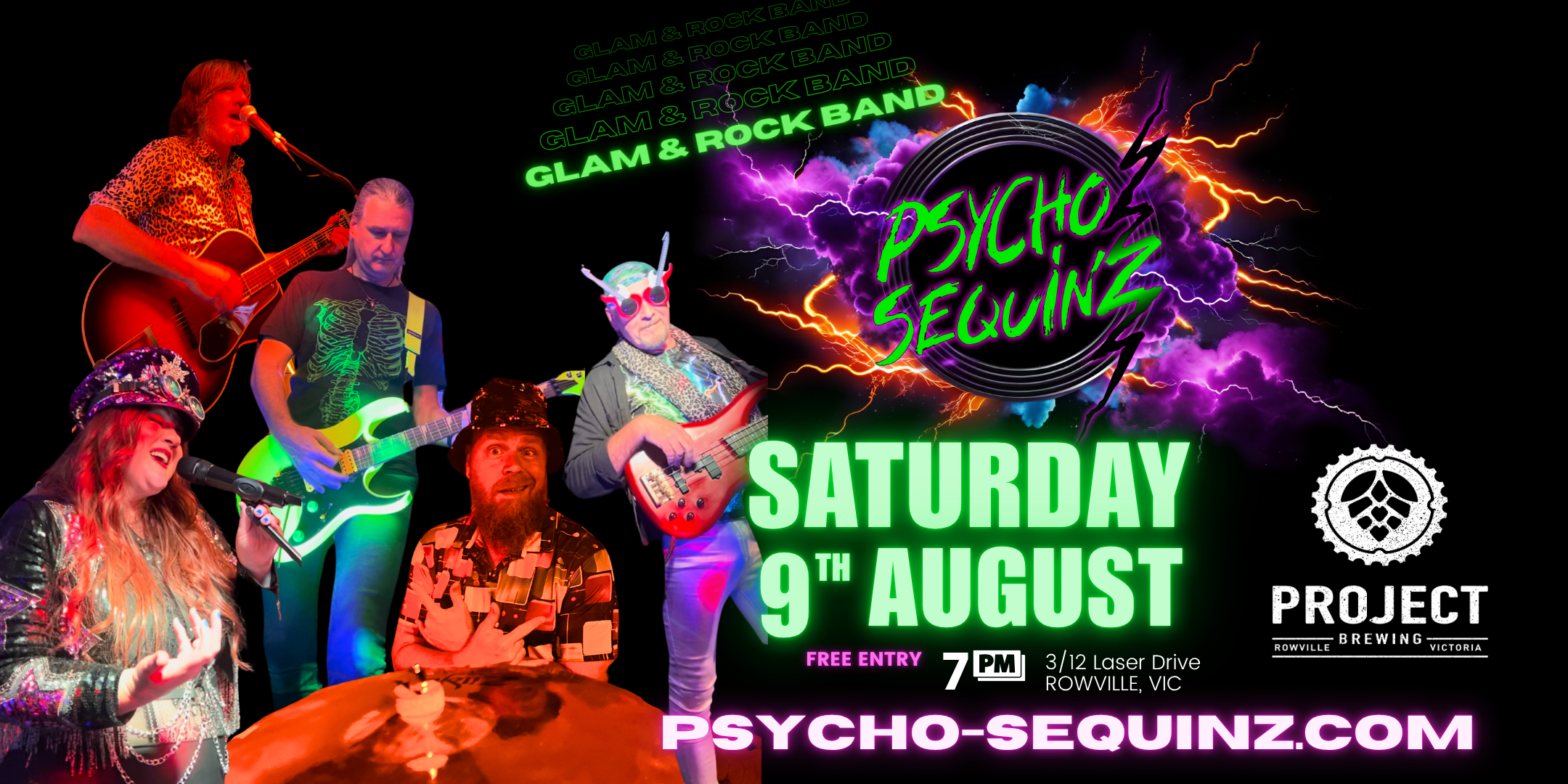 Psycho Sequinz Gig at Project Brewing Co