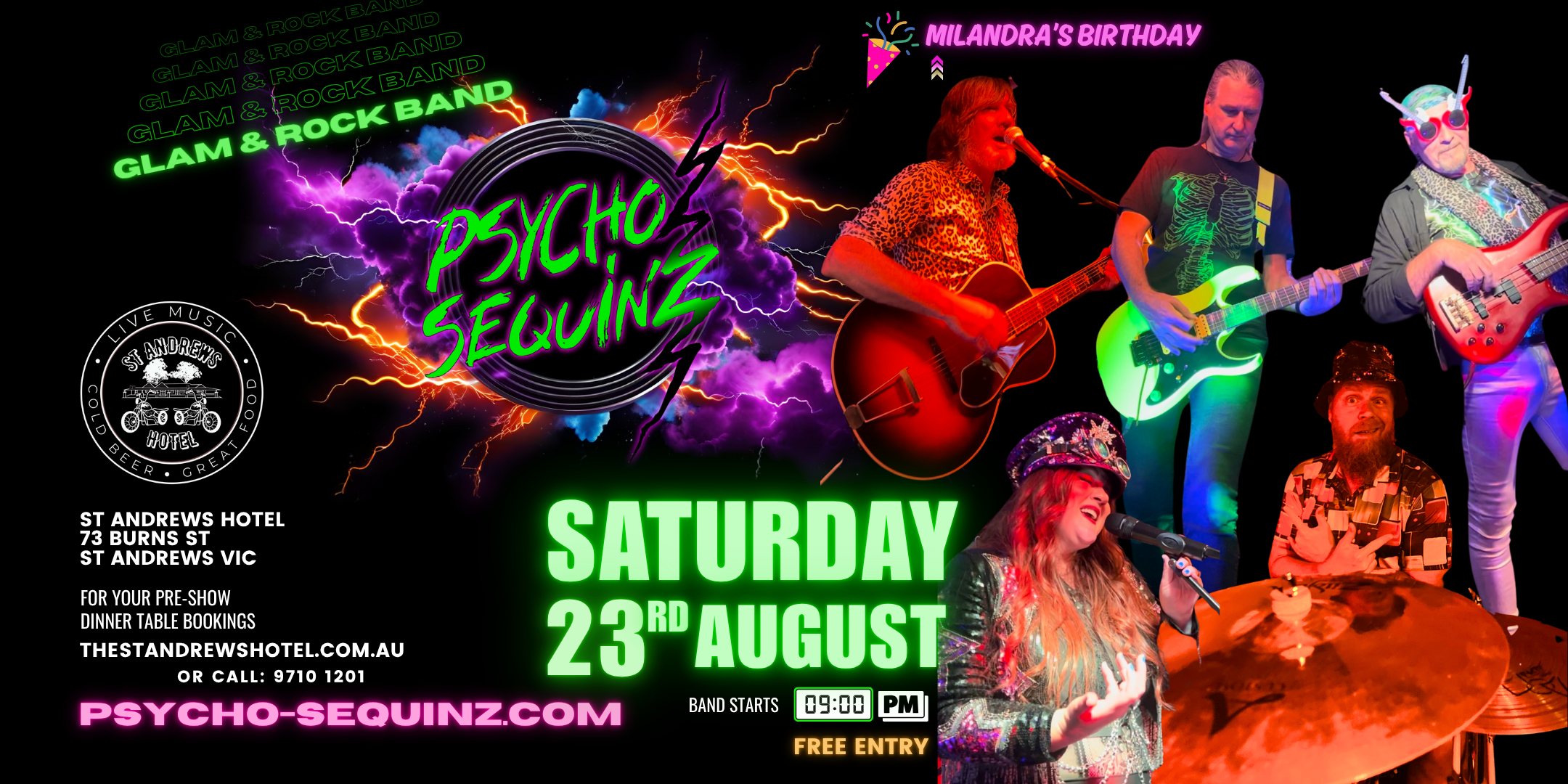 Psycho Sequinz Gig at St Andrews Hotel